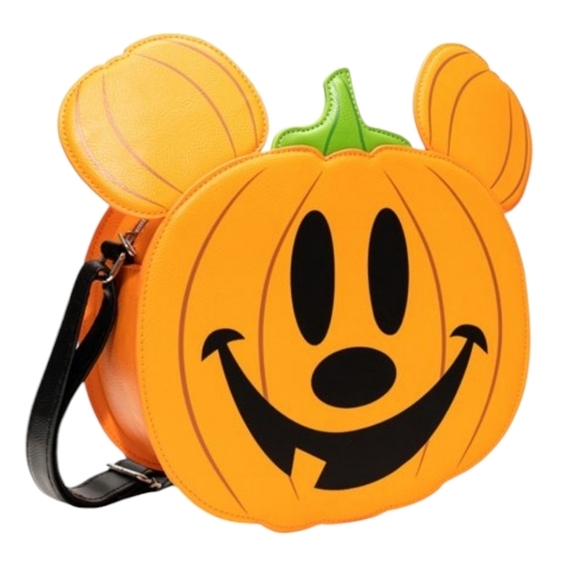 Loungefly Mickey Mouse Jack-o-Lantern Crossbody Bag Purse - Picture 2 of 12